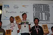 Podium beim Superfinal 2014: Sieger: Maxime Pinot (FRA), 2.: Honorin Hamard (FRA), 3.: Julien Wirtz (FRA)