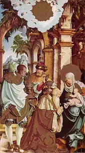Das ehemalige Hochaltarretabel von St. Martin in Meßkirch – Die Anbetung der Heiligen Drei Könige (1535–1538)