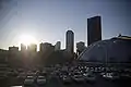 Skyline von Pittsburgh mit Arena