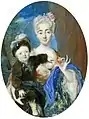 Miniatur einer Dame mit ihrem Sohn in polnischer Tracht, 1710er-Jahre, Staatliche Kunstsammlungen Dresden