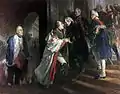 Adolph Menzel:Zusammenkunft Friedrichs II. mit Kaiser Joseph II. im Jahr 1769 zu Neiße.