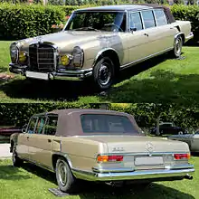 Mercedes-Benz 600 Pullman Landaulet mit nur in der hintersten Reihe zu öffnendem Verdeck