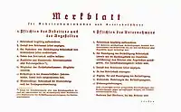 Merkblatt für Arbeitsbuch,Handlungsanweisungen