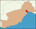 Karte der Türkei, Position von Yenişehir hervorgehoben