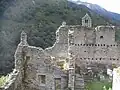 Blick an die Südmauer des Palazzo