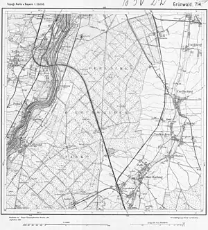 Messtischblatt 714 von 1907. Der Verlauf von Perlach zum Forsthaus Fasangarten ist deutlich zu erkennen