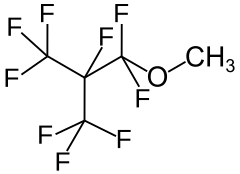 Strukturformel von Methylnonafluor-iso-butylether