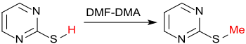 Methylierung von 2-Mercaptopyrimidin mit DMF-DMA