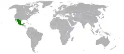 Lage von Mexiko und Osttimor