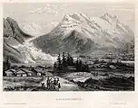 Grindelwald mit Unterem Grindelwaldgletscher, Ende der 1850er Jahre