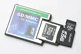 Verschiedene Adapter:MicroSD auf miniSDminiSD auf SDSD auf CompactFlash