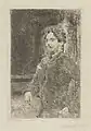Selbstbildnis (1889), Radierung, 11,6 × 7,5 cm, Kunstmuseum aan Zee, Ostende (WVZ D 67)