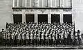 Maiparade-Formation, Apr. 1973, Dresden, Abschlusstraining, Foto vorm Hauptportal.