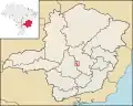 Lage der Stadt Fortuna de Minas brasilianischen Bundesstaat Minas Gerais
