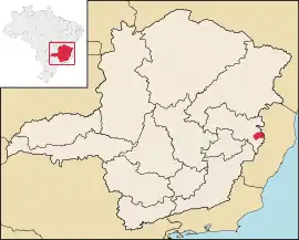 Lage der Resplendor im Bundesstaat Minas Gerais