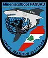 Das Einsatz-Wappen der Besatzung des Minenjagdbootes Passau aus dem 16., 17. und 18.&nbsp;Deutschen Einsatzkontingent UNIFIL Maritime Task Force.