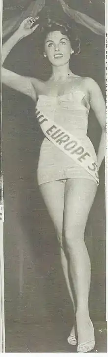 Christel Schaack als Miss Europe 1954