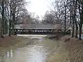 Mistelbach kurz vor der Mündung bei Hochwasser