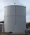 Mitteldruck-Membrangasbehälter, Speichervolumen 1.500&nbsp;m³, Betriebsdruck 130 mbar, Abfallbeseitigung Hannover-Lahe