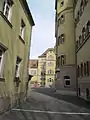 Blick in den Schulhof der St.-Leonhard-Schule
