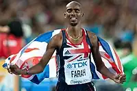 Weltmeister Mo Farah nach seinem ersten WM-Sieg