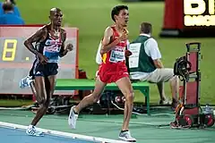 Ayad Lamdassem – hier vor Mo Farah – belegte am Ende Rang&nbsp;vier