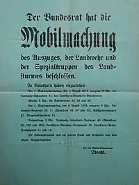 Mobilmachungsplakat 1914