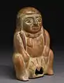 Keramikfigur einer gebärenden Frau, Moche-Kultur, um 50–800