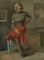 Modell im roten Rock, wahrscheinlich 1933.
