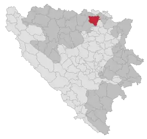 Lage der Gemeinde Modriča in Bosnien und Herzegowina (anklickbare Karte)