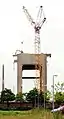 Abrissarbeiten am Förderturm Schacht 9 (21. Juni 2004)