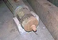 Pinn-Seite der Flügelwelle mit Spurzapfen