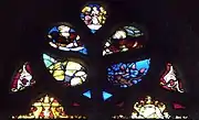 Maßwerk mit der Jahreszahl 1538 (links unten); weitere Szenen aus dem Leben der heiligen Barbara