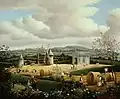 Darstellung der Windmühlen auf dem Mont des Alouettes