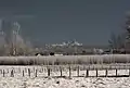 Blick zum Mont Blanc von Montagny-lès-Seurre aus