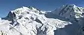 Liskamm (rechts) mit Monte Rosa-Massiv (links)