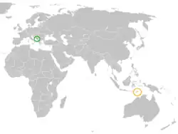 Lage von Montenegro und Osttimor