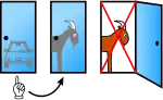 Der Moderator öffnet Tor 3