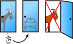 Der Moderator öffnet Tor 3