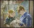 Julie mit ihrem Kindermädchen, etwa 1884