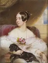Gräfin Ferdinandine Karolyi, Aquarell auf Elfenbein, um 1840