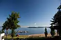 Blick auf Kaninchenwerder vom Zippendorfer Strand
