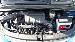 Hyundai-i10-Motorraum mit 1,25-L-Kappa-Motor