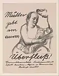Mütter gebt von euerm Überfluß! 1926, Plakat, Kreidelithographie (Umdruck)
