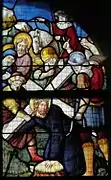Jesus fällt mit dem Kreuz