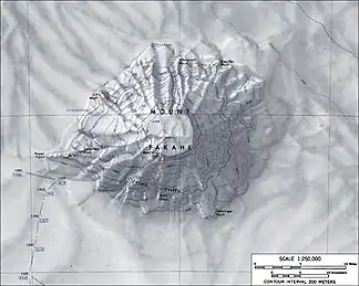 Topographische Karte des Mount Takahe mit dem Oeschger Bluff (rechts unten)