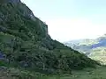 Blick nach Südwesten auf einem Hang auf etwa 1100&nbsp;m Höhe