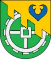 durch Schrägzinnenschnitt schrägrechts geteilt (Mucheln DE)