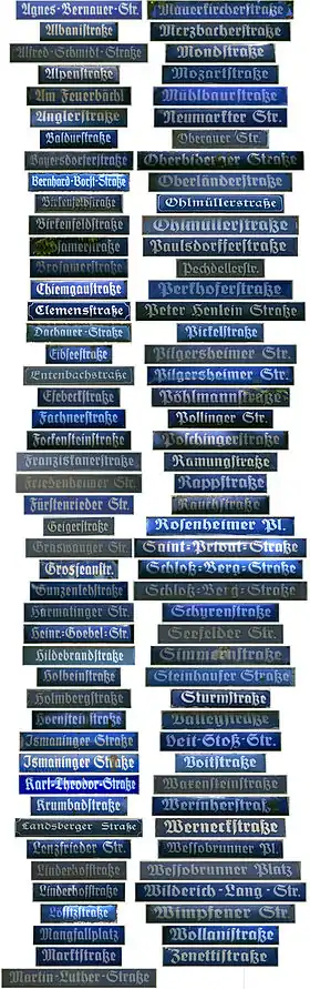 ausgewählte Frakturschriftschilder