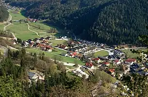Muggendorf vom Hausstein (664 m) aus gesehen